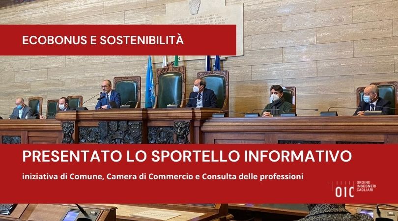 Eco Bonus e sostenibilità. Presentato al Comune di Cagliari lo sportello di Camera di Commercio e Consulta delle Professioni