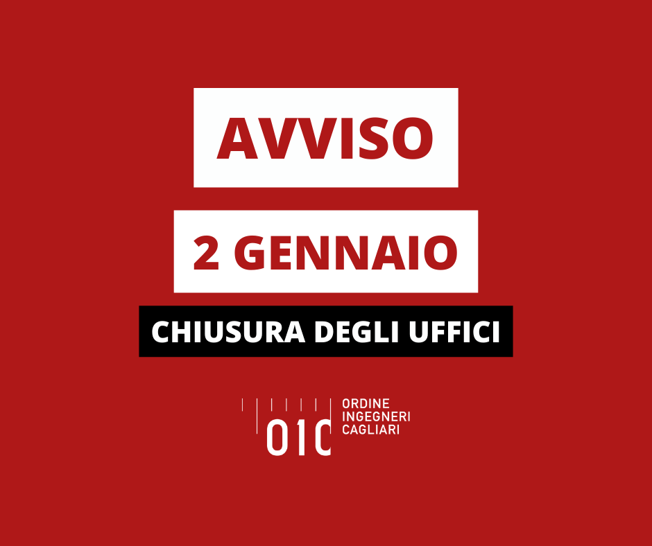 2 Gennaio 2024 – Chiusura degli uffici OIC