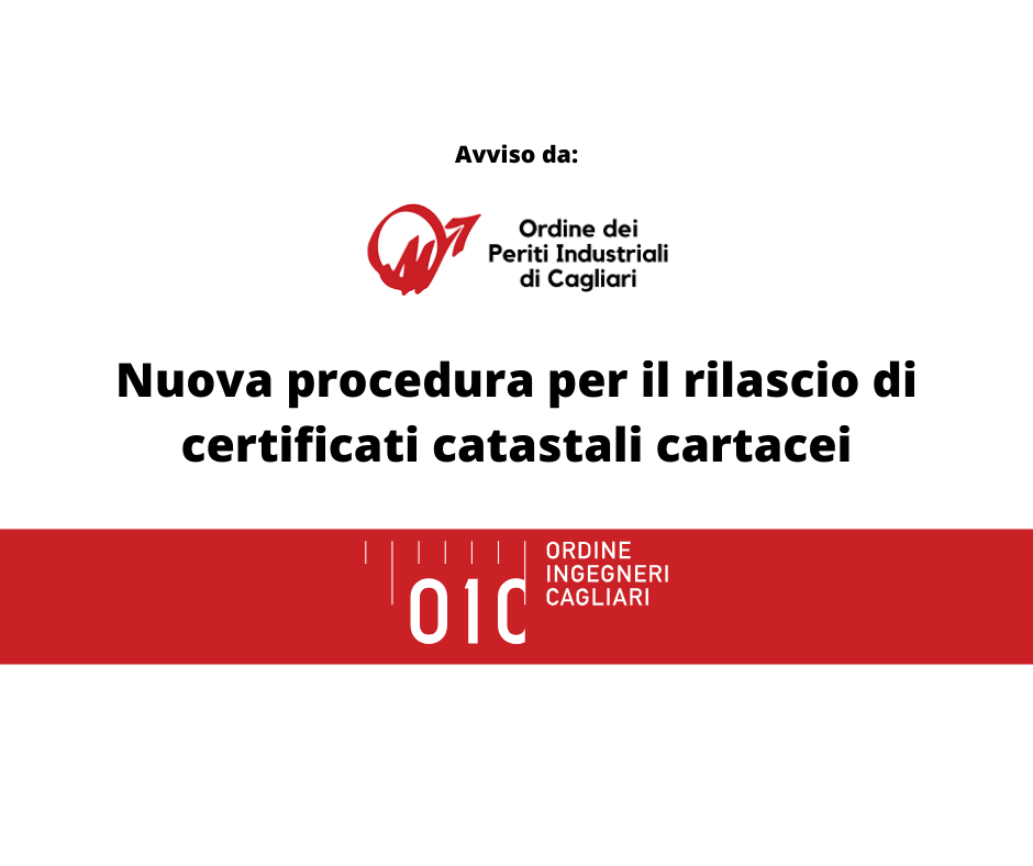 Procedura per il rilascio di certificati catastali cartacei – Agenzia Entrate territorio Cagliari